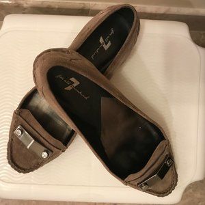 7 for all mankind taupe suede flats shoes